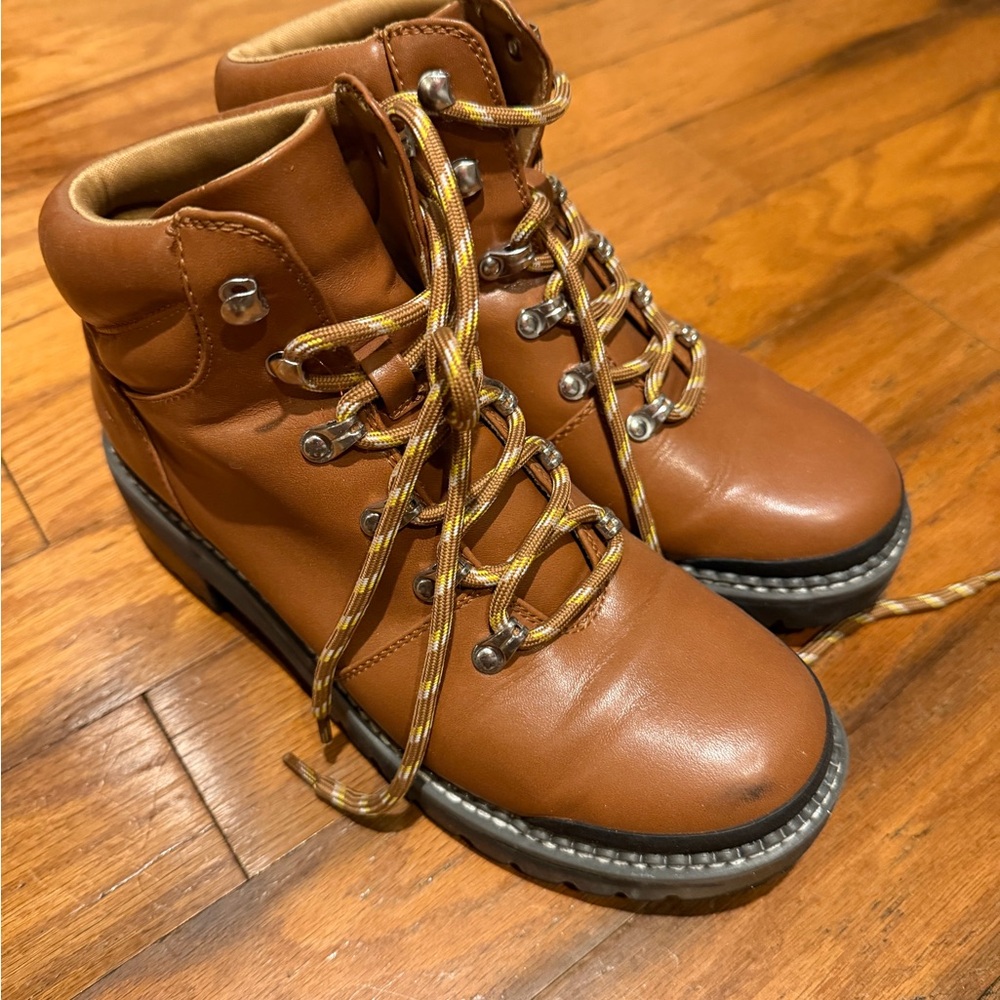 American Threads Brown Lace Up Boots